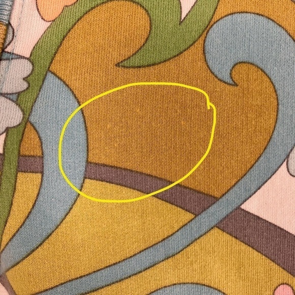 Lucky Brand Y2K Sweatshirt Cap Sleeve Hooded Vest Groovy Flower Power 70s Print - Picture 15 of 16